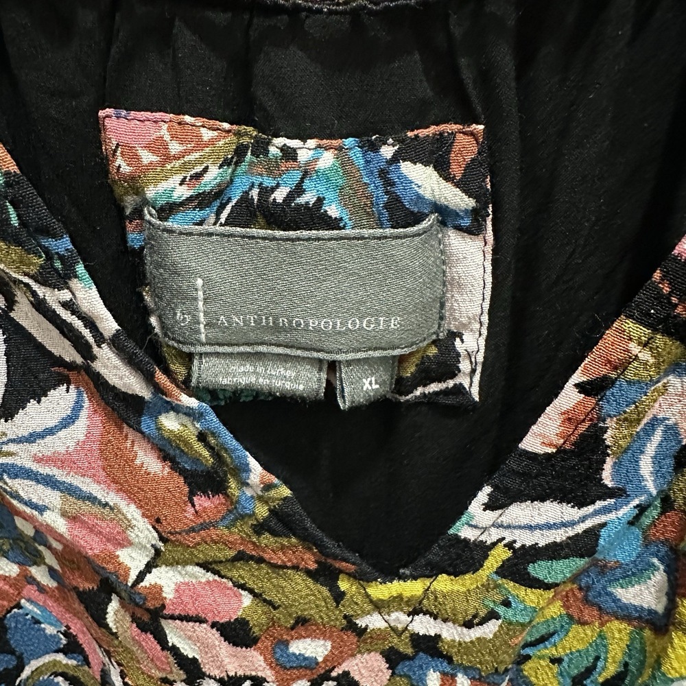 Anthropologie Floral Paisley Mini Dress in Black, Blue, Pink, Olive - Picture 7 of 11